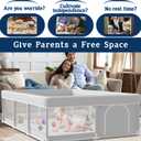 Baby Playpen 74x50 Inch, Playpen for Babies and Toddlers, Play Pen Indoor & Outdoor Active Center, Sturdy Safety Playard with Anti Slip Suction Cups, Skin-Friendly Fabric, Large Space Baby Fence