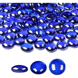 SUREAM Glass Beads for Vases, 1 LB Vase Fillers for Centerpieces, Vase Filler Beads for Table Fish Tank Aquarium Gravel Home Decoration(Deep Blue)