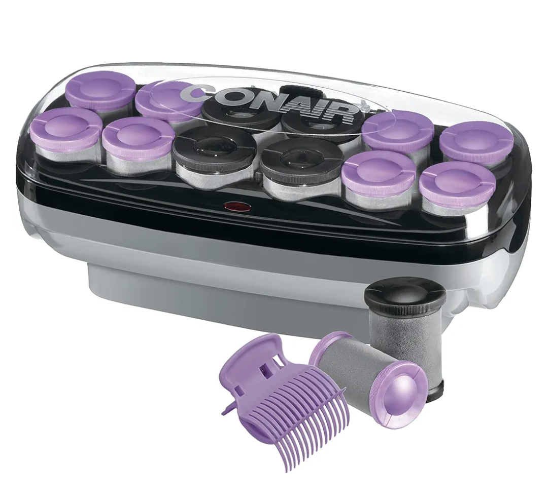 Conair Hot Rollers Hair Curlers for Long, Medium and All Hair | Heated Rollers with Roller Clips Included | 1 1/2-inch and 1 3/4 inch Rollers 