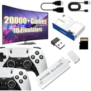 Wireless Retro Game Console Built-in 20000+ Classic Video Games, Retro Game Stick 4K HDMI Output and Dual 2.4GHz Wireless Controller, Plug and Play Video Games for TV, Gift for Easter