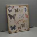 iHery Natural OAK Wood Framed Colorful Butterfly Wall Art, Large 16x20 in Modern Moth Canvas Wall Art, Beige Frame Botanical Modern Nature Inspired Bedroom Wall Decor Set of 1 For Living Room Home