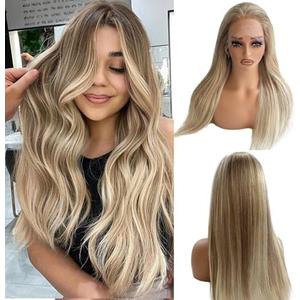Belaved Highlight Ash Brown Lace Front Wigs Human Hair HD Frontal 100% Real Human Hair Ombre Pre Plucked Glueless 180% Density Seamless 13x4 Straight for Women Natural Hairline 16 Inch