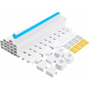 Cord Hider, RAZCC 315 Inch Cable Cover Raceway Kit for Cable Management, Wire Covers for Cords, Cord Covers for Wires on Wall, Simple and Easy Installation, 20 Pack Wire Hider, White