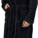 NY Threads Mens Robe, Luxury Plush Fleece Mens Bathrobe, Spa Bath Robe for Men (Large-X-Large (Pack of 1), Black)