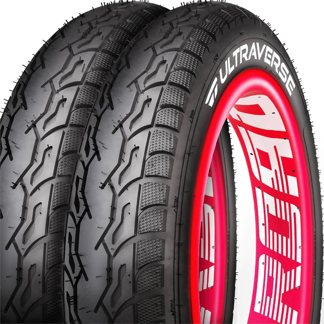 2x ULTRAVERSE 20x3.0 20x4.0 26x4.0 inch - Robust, High-Performance 20inch Fat Tyre for Ebikes and MTB, Dual Compound Road Dominator, Reinforced Casing for Street & Trail Adventures