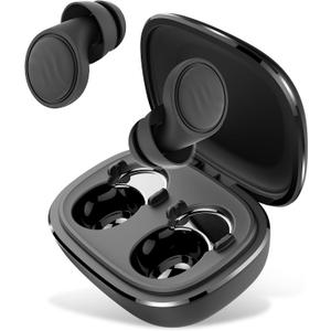 Ear Plugs for Sleeping Noise Cancelling - 35dB Reusable Ear Plugs with 7 Eartips and Carry Case - Flexible Hearing Protection - Replaceable Single/Double Eartips for Sleep, Focus, Travel, Work, Black