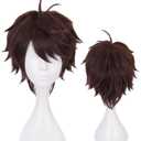Dark Brown Wig for Cosplay Costume Men Short Anime Natural Soft Party Hair Wigs