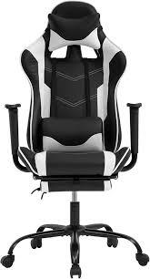 black and white gaming chair