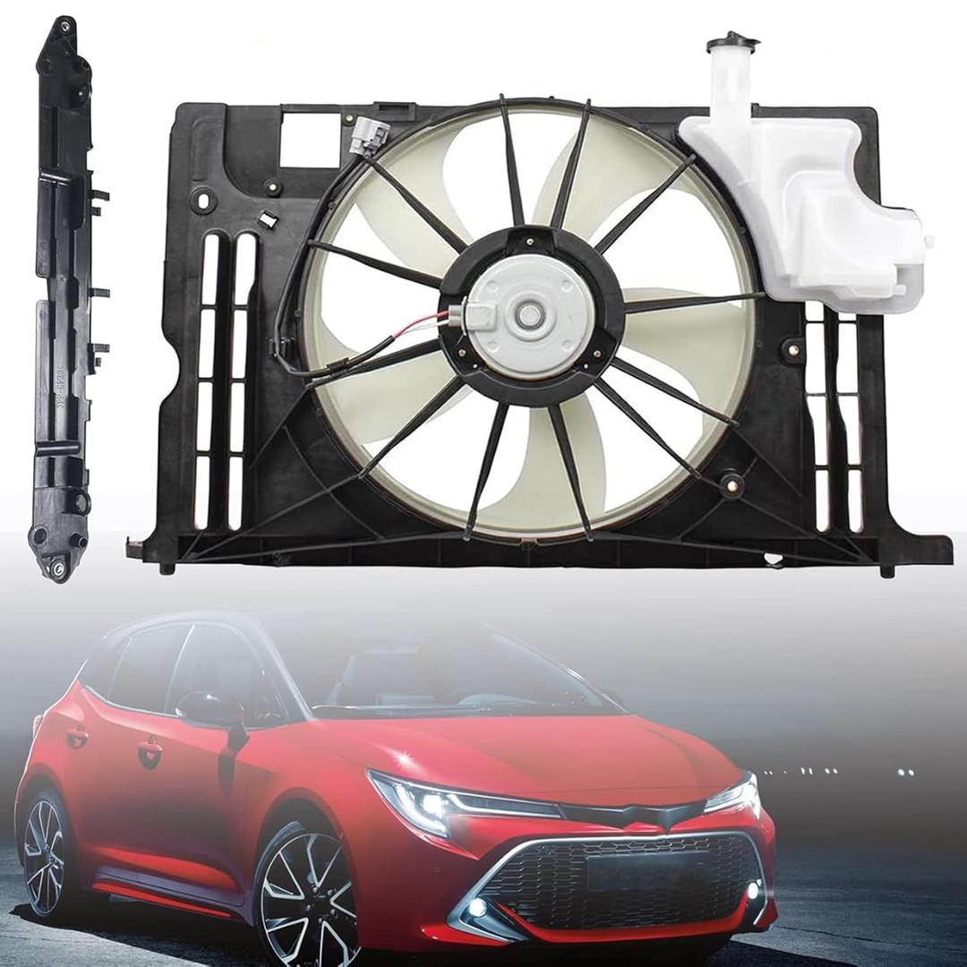 TO3115181 163630T020 Radiator Condenser Cooling Fan Assembly 2014-2019 Corolla 163610T041 1647123030 16711-0T131 12V Black