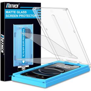 Mothca 2 Pack Matte Glass Screen Protector for iPhone 13 Pro Max/iPhone 14 Plus 6.7 [Auto Fit Box Dust-Free] Full Coverage Anti-Glare & Anti-Fingerprint Tempered Glass, Bubble Free, Smooth as Silk