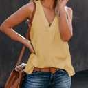 Women's Summer Basic Sleeveless V Neck Casual Tank Tops Loose Shirts