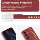 MOWIME for Samsung Galaxy S25 Case, Back Cute Plating Love Letter Pattern with Anti-Fall Lens Cameras Protection Soft TPU Shockproof Phone Cases for Women Girls-Red
