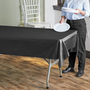 Choice 5 x 10 F. Black Plastic Table Cover - 24/Case.2 Pack