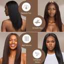 PLAVOGUE Ionic Hair Straightening Brush with Hot Air Function, Dual Voltage 30s Fast Heating, Anti-Scald & Auto Shutoff, Rotating Cord for Frizz Control & Salon Styling at Home