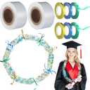 2 Roll 2026 Graduation Candy Lei Poly Tubing 2.8 Inch x 312 ft Clear Graduation Candy Lei Making Kit Clear Poly Tubing for DIY Grad Wreaths Snacks Hawaiian Party Wedding Supplies