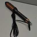 Nimmu Thermal Brush for Blowout Look, 1.5 inch Heated Round Brush, Curling Iron with 10 Temperature Control, Hot Styler Dual Voltage for Travel, Black Gold