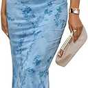 ZESICA Women's Summer Off Shoulder Floral Bodycon Maxi Dress 2026 Ruched Elegant Formal Cocktail Wedding Guest Long Dresses, Size S