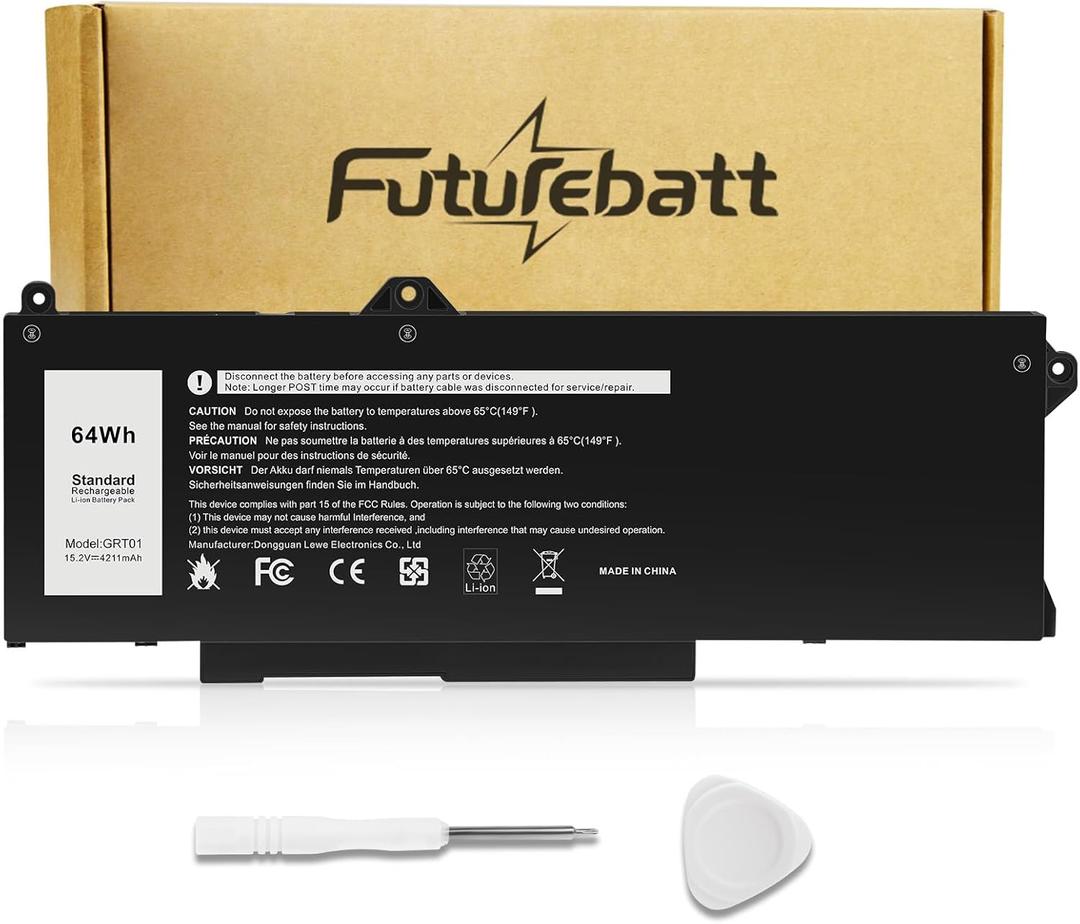 Futurebatt GRT01 Battery Replacement for Dell Latitude 15 5521 5531 14 5421 5431 Precision 3470 3561 3571 Alienware m17 R5 AMD Series R05P0 00P3TJ 0P3TJ VXD57 05RGW 9JRV0 0R05P0