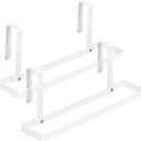 FYY Cabinet Towel Holder Rack - 2 Pack Collapsible Folding Over Cabinet Towel Bars, Heavy Duty Kitchen Dish/Hand Towel Holder for Over Cabinet Cupboard Doors White