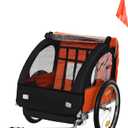 Aosom 2-Seat Child Bike Trailer for Kids with a Strong Steel Frame, 5-Point Safety Harnesses, & Comfortable Seat