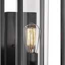 Beionxii Dusk to Dawn Outdoor Wall Sconces, Modern Exterior Porch Light Wall Mount Lantern, Black Cast Aluminum w/Clear Cylinder Glass - A291W-1PK