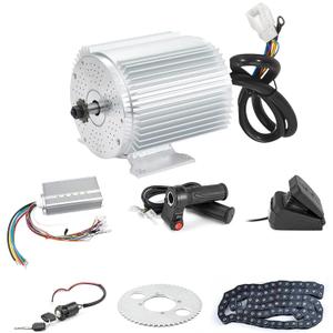 BLDC 72V 3000W Brushless Motor Kit with 24 Mosfet 50A Controller and Throttle Foot Pedal for Electric Scooter Engine Motorcycle DIY Part Conversion Kit (6 Part in 1 and Motor with Foot)