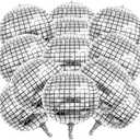 Disco Ball Balloons, 4D Aluminum Foil Balloons Disco Party Decorations, 22inch Large Silver Round Balloon 70s 80s 90s Bachelorette New Year Birthday Graduation Party Decor (12Pcs)