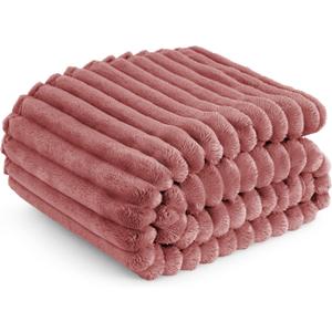 Bedsure Brick Dust Fleece Throw Blanket for Couch - GentleSoft Cozy Soft Blankets for Women, Cute Small Throws for Girls, 50x60 Inches