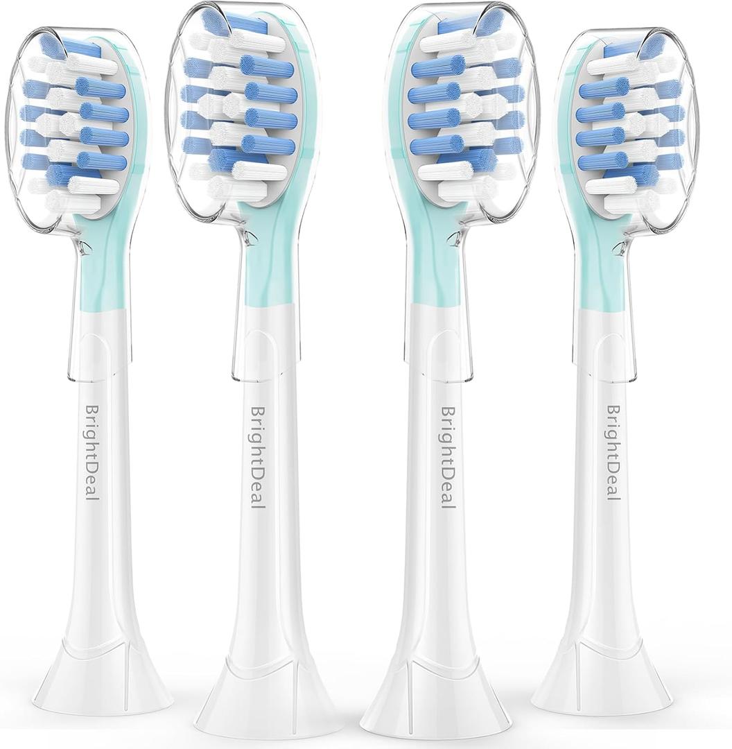 Replacement Head for Philips Sonicare Protective Clean 4100 5100 6100 Diamond Clean 9500 Expert Clean 7500 Flex Care Healthy White Electric Sonic Toothbrush C3 G3 W3 C2 G2 C1 Brush, White, 4 Pcs
