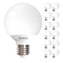 Sunco 12 Pack Vanity Globe Round Light Bulbs G25 LED for Bathroom Mirror 40W Equivalent 6W, 3000K Warm White, Dimmable, 450 LM, E26 Base, Round Frosted Decorative Bulb, UL & Energy Star Listed