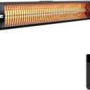 YESERLl Electric Patio Heater with Remote Control- 1500w Outdoor Heater Fast Heating with 3 Power Setting, Wall Mounted Carbon Infrared Heater Quiet - IP65 Waterproof and 24H Timer for Snow Outdoor (Classic)