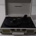 Crosley CR8005F-WS Cruiser Plus Vintage 3-Speed Bluetooth in/Out Suitcase Vinyl Record Player Turntable, White Sand