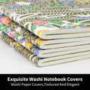 4-Pack Washi Journals,Blank Notebooks, 80g Paper, 60 Pages Each, Bookmark Included, Perfect Japanese Notebook,Gift Set,Durable Paper for Daily Use-4 Different Sizes (Gold river)