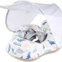 Baby Pool Float with Sun Canopy Inflatable Toddler Swimming Float with Anti-Backflip Tail Infant Pool Floaties for Ages of 6-30 Months (X-Large, Camo)