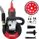 7-Inch Concrete Grinder,1580W (2.1 HP) Constant Power Motor, Variable Speed Electric Floor Polisher with Dust Shroud & Diamond Grinding Wheel for Concrete, Wall & Surface Grinding