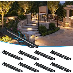Modern 12inch 5W Hardscape Lighting,2700K Soft White Retaining Wall Lights,12V AC/DC Low Voltage Landscape Paver Lights,IP65 Waterproof Outdoor Step Light,50,000 Hours Lifespan,8 Packs