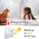 rabbitgoo Window Privacy Film Rainbow Film Decorative Window Sticker, 3D Static Stained Glass Cling Tint for Home Heat Control Non-Adhesive, 17.5 x 78.7 inches (Clear)