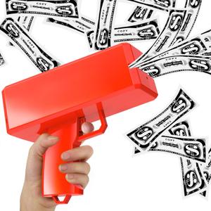 Sopu Make it Rain Money Gun Paper Playing Spary Money Toy Gun, Prop Money Gun Cash Gun Toy Party Supplies (Passion Red)
