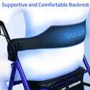 Retaoldth Rollator Walkers for Seniors with Seat, Foldable & One-Hand Carry, Upgraded Rolling Walker with Seat for Seniors, Handle Height Adjustable Walker for Seniors, Walking & Seated, Blue