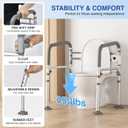 Loyoda Foldable Toilet Safety Rails for Seniors - Adjustable Toilet Safety Frame & Toilet Handles for Elderly & Disabled, Fits Most Toilets, 350lb Capacity, Gray