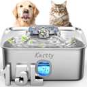 Kastty 15L/3.96 Gal Stainless Steel Dog Water Bowl Dispenser, Large Capacity Dog Water Fountain Quiet LED Light Triple Filtration BPA-Free, Automatic Pet Water Fountain Easy Cleaning for Multi-pet