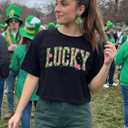 St Patricks Day Shirt Women Crop: Sexy Saint Patricks Day Crop Tops Funny Shamrock Tshirt Irish Graphic Tee (Black, L)