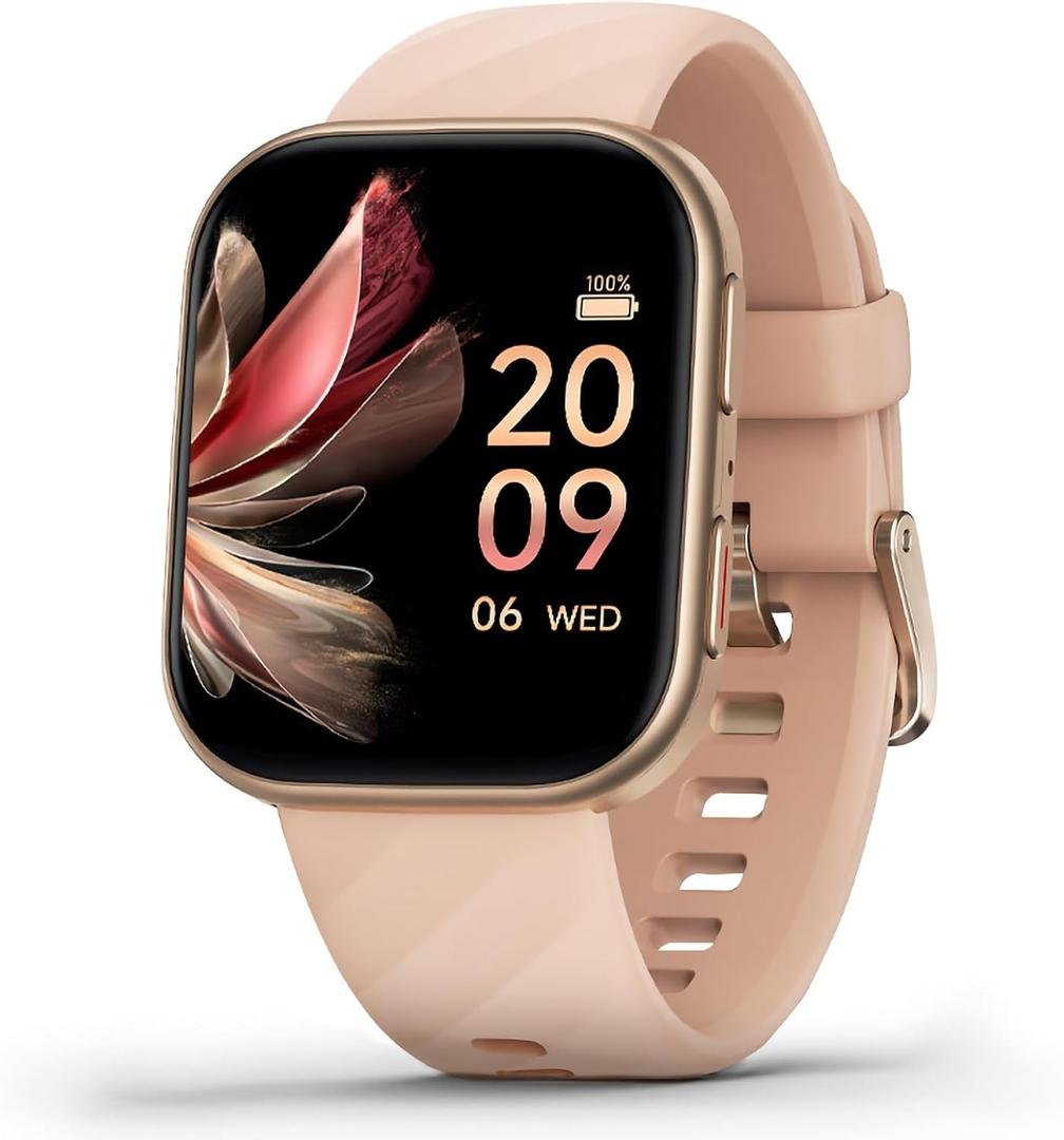 FITVII Health & Fitness Tracker (Answer/Make Calls), Smart Watch with 24/7 Heart Rate and Blood Pressure, Sleep Tracking, Blood Oxygen Monitor, 120+ Sport Mode Activity Tracker for Women Men (Gold)