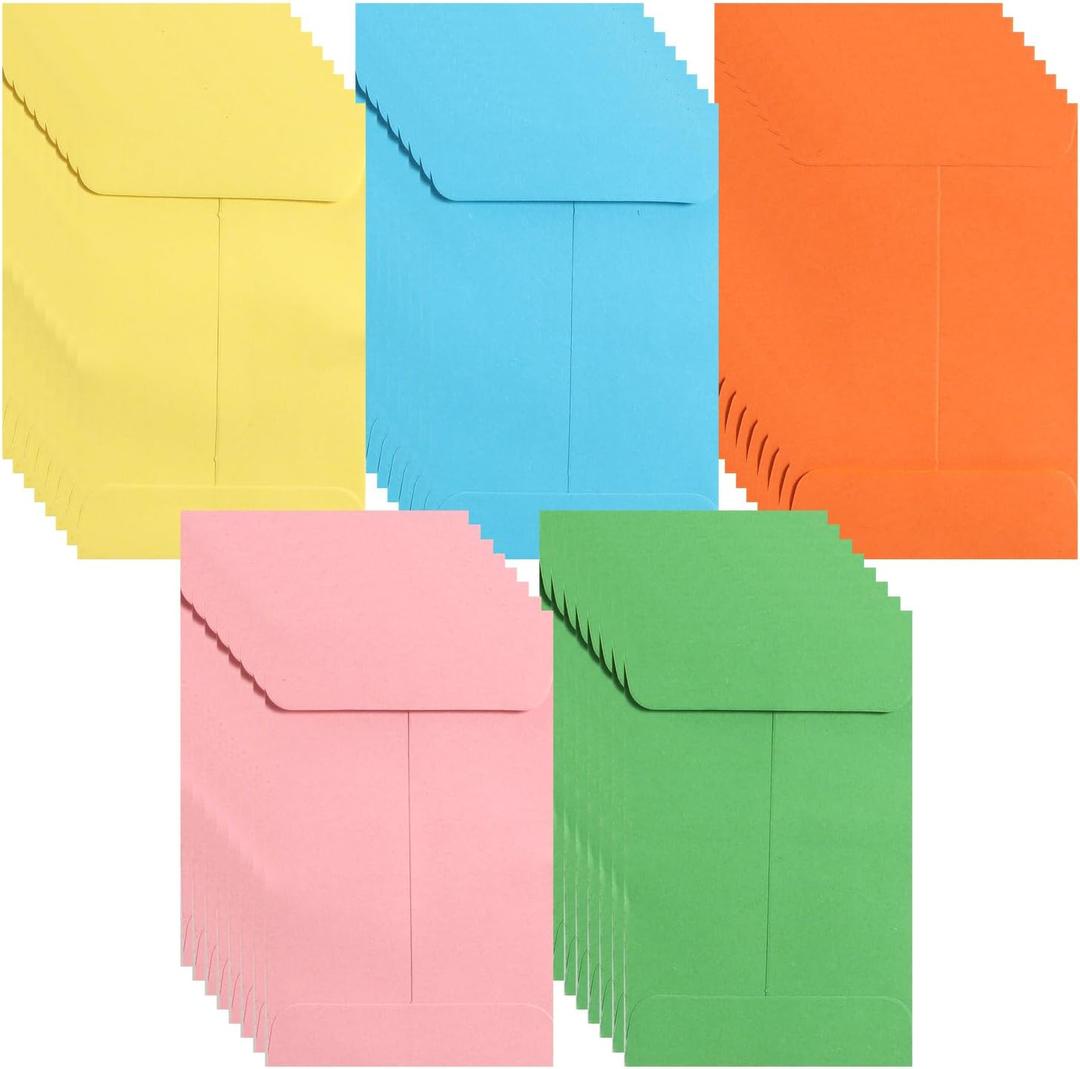 Small Envelopes Cash Envelopes Colored Money Envelopes Small Coin Envelopes 2.4"3.5" Mini Little Seed Envelope for Coin Cash Check Budget Item Keys Stamps Seeds