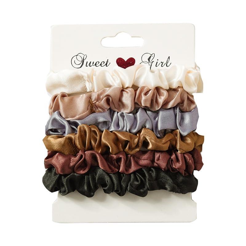 3 x 6PC genuine silk hair loop, women's satin elastic headband, comfortable silk headband, elastic headband as a gift for girls