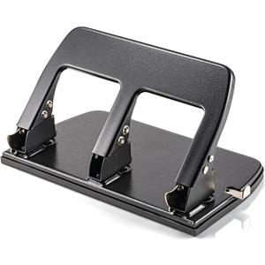 Officemate 3-Hole Punch, Medium Duty, 30-Sheet Capacity, Ergonomic Handles, Adjustable Paper Guide, Durable Metal Base, Black (Pack of 1)