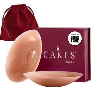CAKES Body sticky Circle Nipple Covers for Women - The Viral Sticky Boobs With an Adhesive-free nip nook (Brown, M)