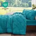 BEDELITE Teal Twin Comforter Set - 2 Peices Boho Pintuck Bedding Comforter Sets, Lightweight Soft & Warm Twin Bedding Sets with 1 Pillowcase for All Season