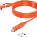 12V/24V 2M Car Charger 14AWG Compatible with Jackery/BLUETTI/Anker/GRECELL/Goal Zero Yeti/Westinghouse Portable Power Station 15A DC 8.0mm Car Cigarette Lighter Charging Cable with DC7909 + 8020 Plug