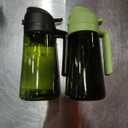 TrendPlain - Original 16oz/470ml Olive Oil Dispenser Bottle for Kitchen Gadgets and Air Fryer Accessories - Olive Oil Sprayer for Cooking w/Stickers - Black&Green